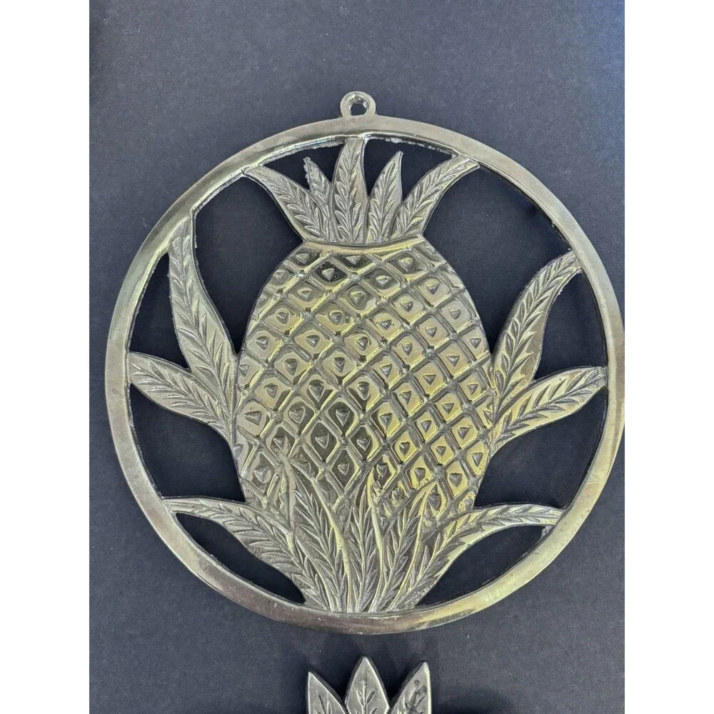 Vintage Brass Pineapple Trivets From Hawaii - Picture 7 of 8